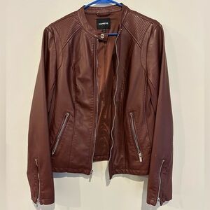 Express Vegan Leather Bomber Jacket